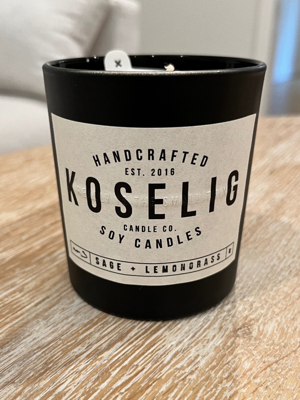 NWT Koselig Handcrafted Soy Candles Sage + Lemongrass